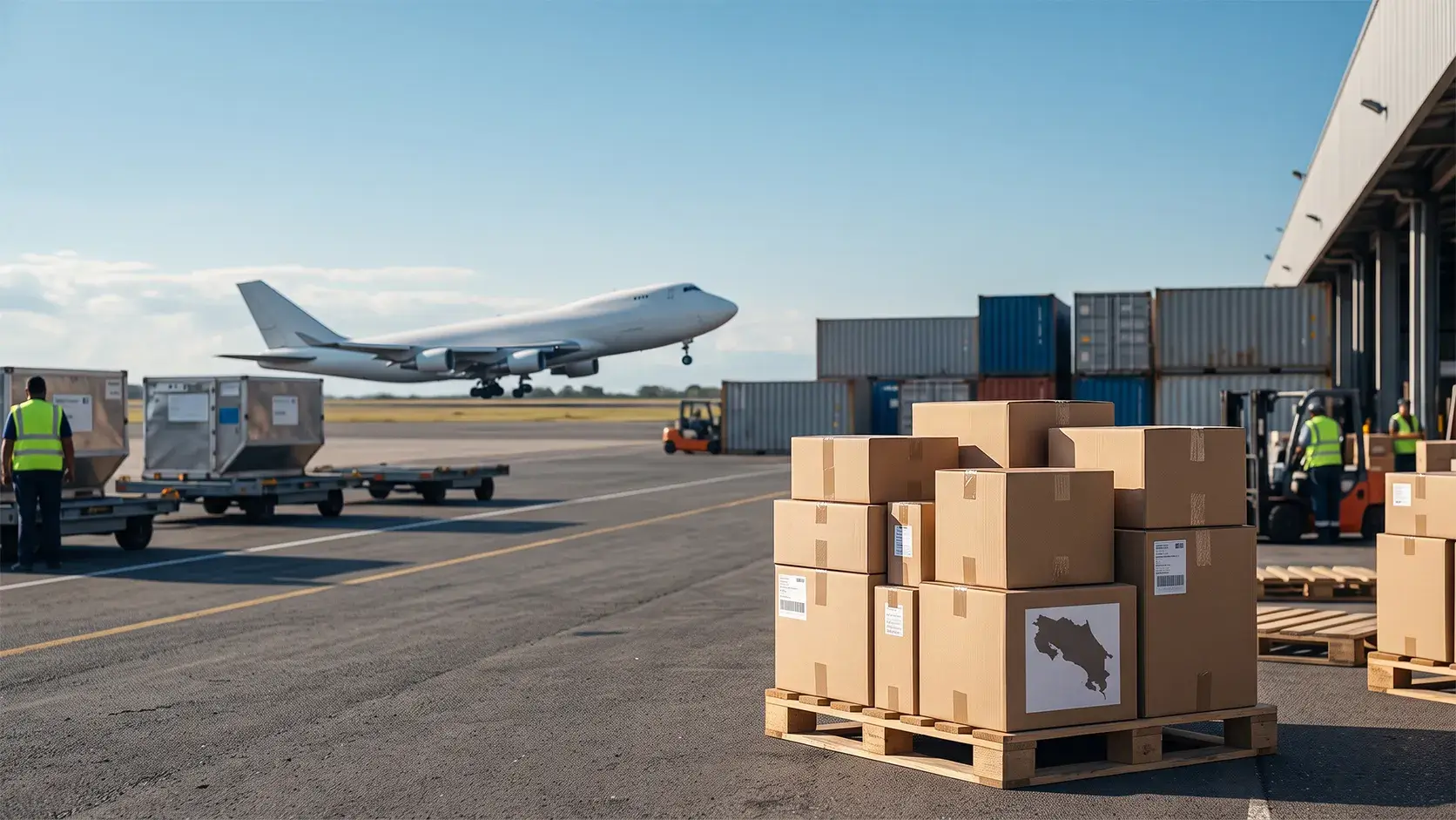 Empresas de envíos internacionales en Costa Rica: carga lista para transporte aéreo